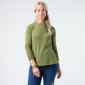 DG2 by Diane Gilman Cuffed Raglan Sleeve Top