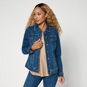 DG2 by Diane Gilman Diamond Collection Wing Embroidered Denim Jacket