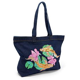 DG2 by Diane Gilman Embellished Denim Tote Bag
