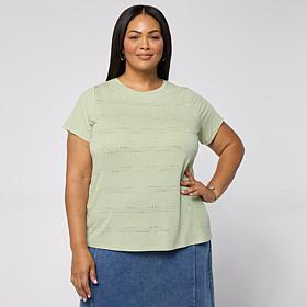 DG2 by Diane Gilman Everyday Jersey Crewneck Embellished Tee