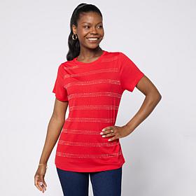 DG2 by Diane Gilman Everyday Jersey Crewneck Embellished Tee