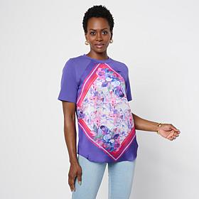 DG2 by Diane Gilman Everyday Jersey Print Combo Top