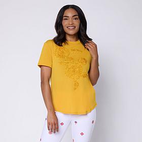DG2 by Diane Gilman Everyday Jersey Soutashe Embellished Tee