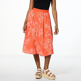 DG2 by Diane Gilman Floral Print Midi Skirt