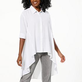 DG2 by Diane Gilman From the Vault Button-Front Crepe Blouse