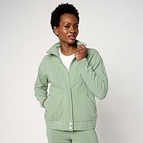 DG2 by Diane Gilman Knit Flex Zip-Front Seamed Jacket