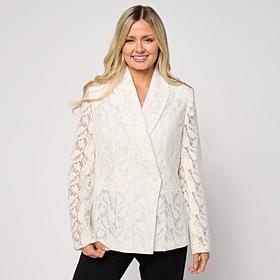 DG2 by Diane Gilman Lace Peak Lapel Blazer