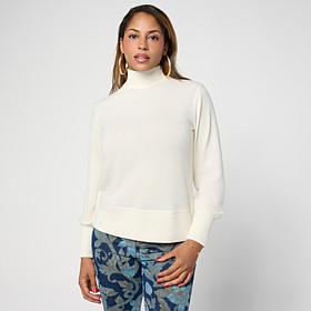 DG2 by Diane Gilman Lantern Sleeve Mock Neck Top