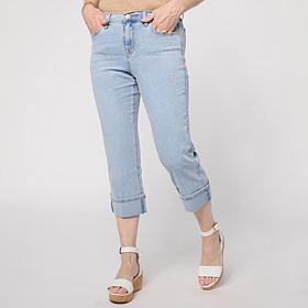 DG2 by Diane Gilman Legacy Stretch Denim Cuffed Girlfriend Crop Jean