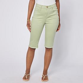 DG2 by Diane Gilman Legacy Stretch Denim Fray Hem Bermuda Short