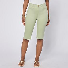 DG2 by Diane Gilman Legacy Stretch Denim Fray Hem Bermuda Short