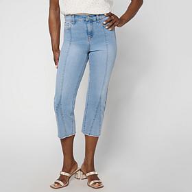 DG2 by Diane Gilman Legacy Stretch Paneled Straight Leg Crop Jean