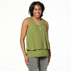 DG2 by Diane Gilman Micro-Chain Embellished Easy Tank
