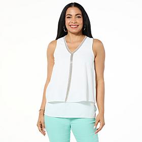 DG2 by Diane Gilman Micro-Chain Embellished Easy Tank
