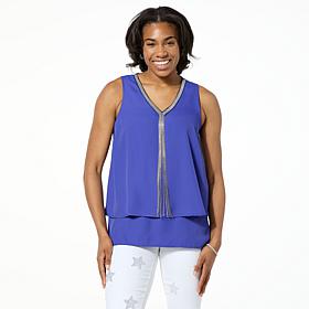 DG2 by Diane Gilman Micro-Chain Embellished Easy Tank