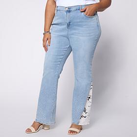 DG2 by Diane Gilman New Classic Stretch Crystal and Lace Bootcut Jean