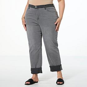 DG2 by Diane Gilman New Classic Stretch Denim 2-Tone Straight Leg Jean