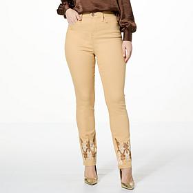 DG2 by Diane Gilman New Classic Stretch Denim Embellished Jean