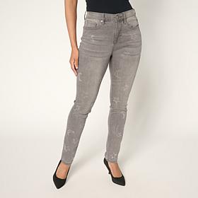 DG2 by Diane Gilman New Classic Stretch Denim Embellished Skinny Jean