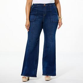 DG2 by Diane Gilman New Classic Stretch Denim Pull-On Wide-Leg Jean