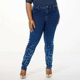 DG2 by Diane Gilman New Classic Stretch Denim Shadow Print Skinny Jean