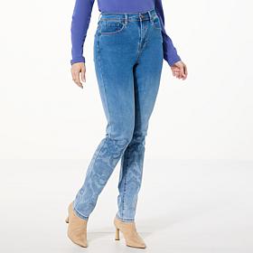 DG2 by Diane Gilman New Classic Stretch Denim Shadow Print Skinny Jean