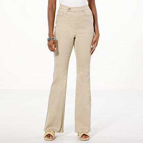 DG2 by Diane Gilman New Classic Stretch Denim Tab Waistband Flare Jean