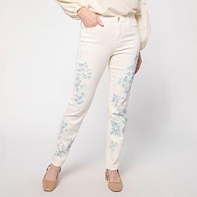 DG2 by Diane Gilman New Classic Stretch Denim Watercolor Print Jean