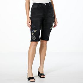 DG2 by Diane Gilman New Classic Stretch Embroidered Bermuda Short