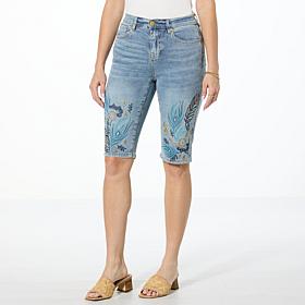 DG2 by Diane Gilman New Classic Stretch Embroidered Bermuda Short