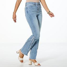 DG2 by Diane Gilman New Classic Stretch Frayed Seam Bootcut Jean