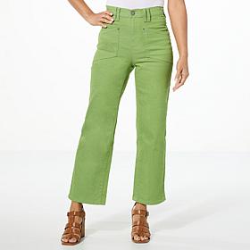 DG2 by Diane Gilman New Classic Stretch Patch Pocket Wide-Leg Jean