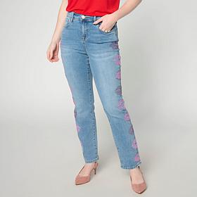 DG2 by Diane Gilman New Classic Stretch Rhinestone Kiss Jean