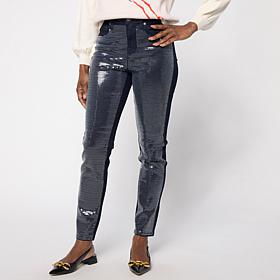 DG2 by Diane Gilman New Classic Stretch Sequin Straight-Leg Jean