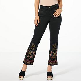 DG2 by Diane Gilman New Classic Stretch Straight-Leg Embroidered Jean