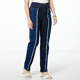 DG2 by Diane Gilman New Classic Stretch Two-Tone Straight Leg Jean