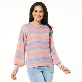 DG2 by Diane Gilman Ombre Blouson Pullover Sweater