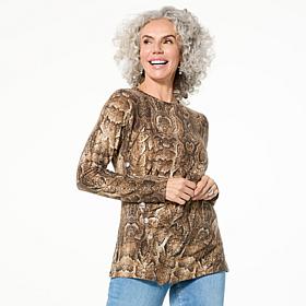 DG2 by Diane
Gilman Printed Brushed Sweater Knit Novelty Button Top