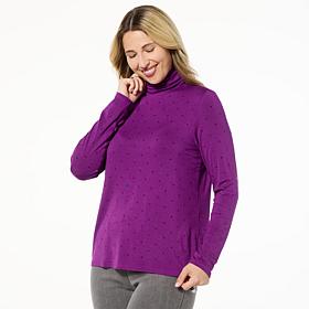 DG2 by Diane Gilman Rhinestone Embellished Turtleneck