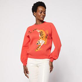 DG2 by Diane Gilman Sculpted Jaquard SoftEase Knit Sweater