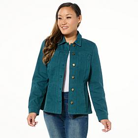 DG2 by Diane Gilman Starlight Stretch Denim Seamed Jacket