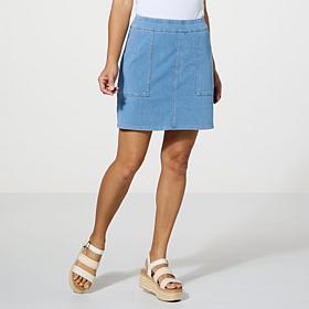 DG2 by Diane Gilman Super Stretch Knit Denim Skort