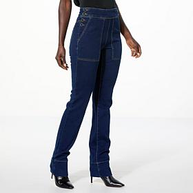 DG2 by Diane Gilman Virtual Stretch Denim Straight-Leg Pull-On Jean