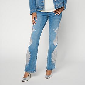 DG2 New Classic Stretch Diamond Embroidered Bootcut Jean
