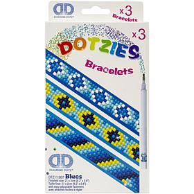 Diamond Dotz DOTZIES Diamond Art Bracelet Kit 1" x 9" Blues 3/Pkg