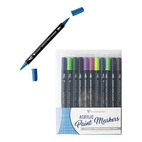 Diamond Press Dual-Tip Acrylic Markers - Set of 12