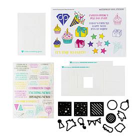 Diamond Press Exciting News Stamp, Die and Stencil Kit