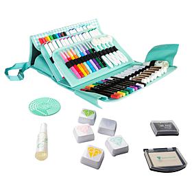 Diamond Press Mega Marker and Ink Kit with Teal Gingham Storage Bag AS