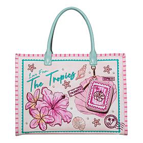 DiFerdinando Embroidered Love from the Tropics Tote Bag