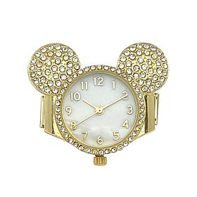 Disney Mickey Mouse Expansion Band Crystal Ears Ring Watch 